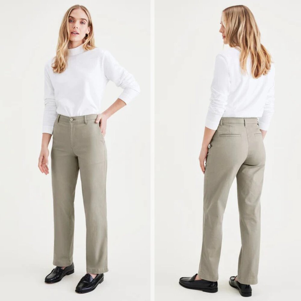 Dockers Women Original Khaki, High Waisted, Straight Fit Premium Pants Sz 26